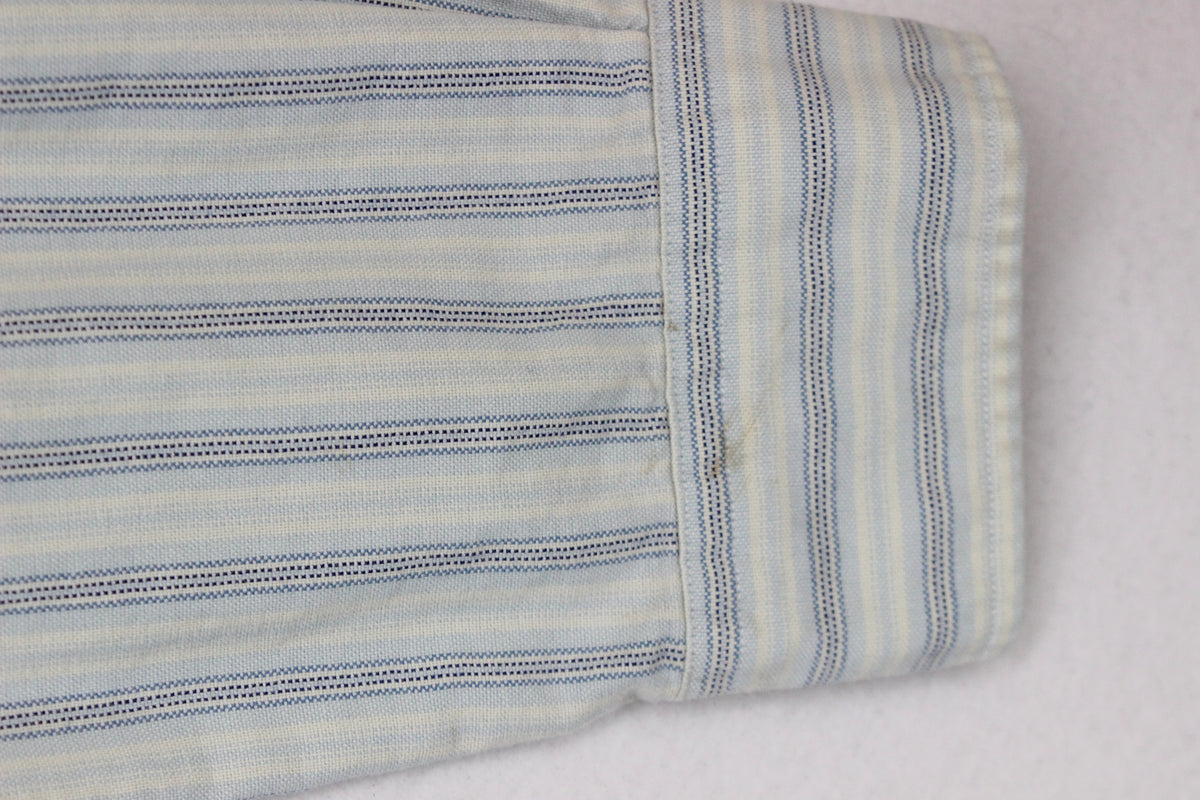 Mens Striped Shirt Button Up Long Sleeve