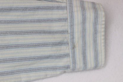 Mens Striped Shirt Button Up Long Sleeve