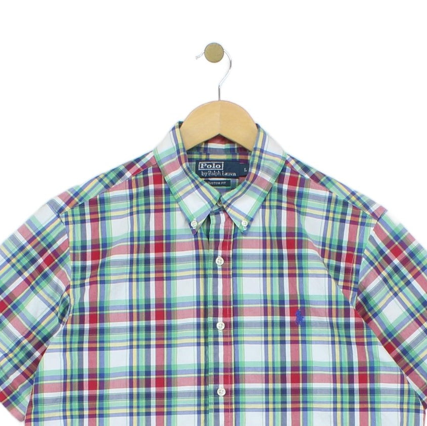 Mens Check Shirt Short Sleeve