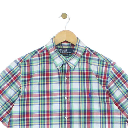Mens Check Shirt Short Sleeve