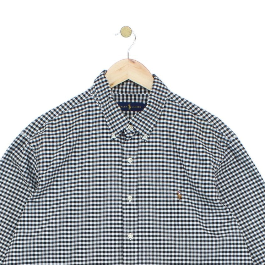 Mens Check Shirt Long Sleeve Button Down