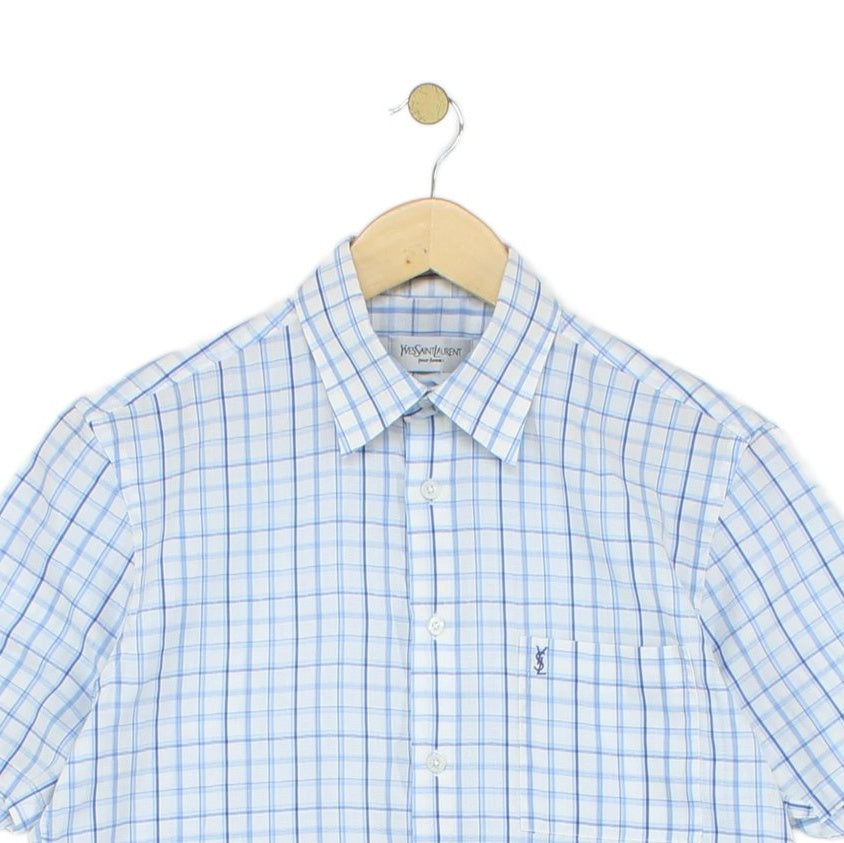 Mens Shirt Check Short Sleeve