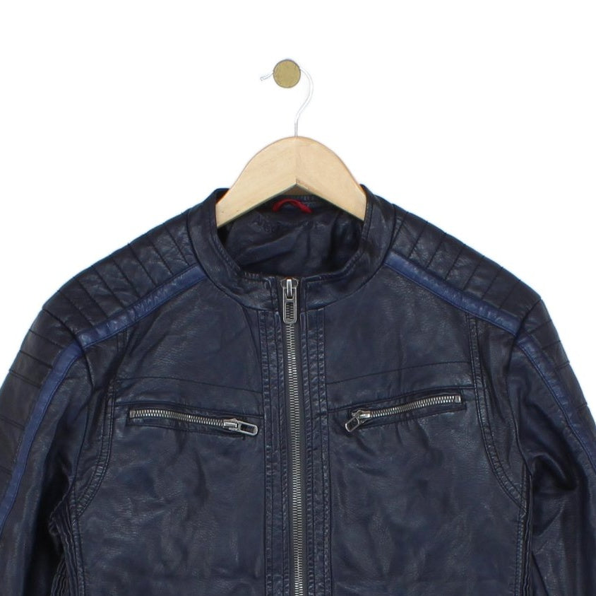 Mens Biker Jacket Full Zip