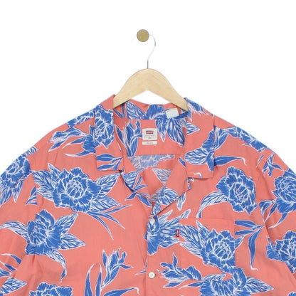 Mens Floral Shirt Relaxed Short Sleeve
