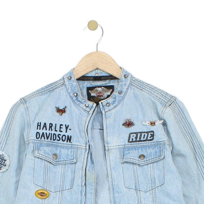 Womens Denim Jacket Patch Motorcycle