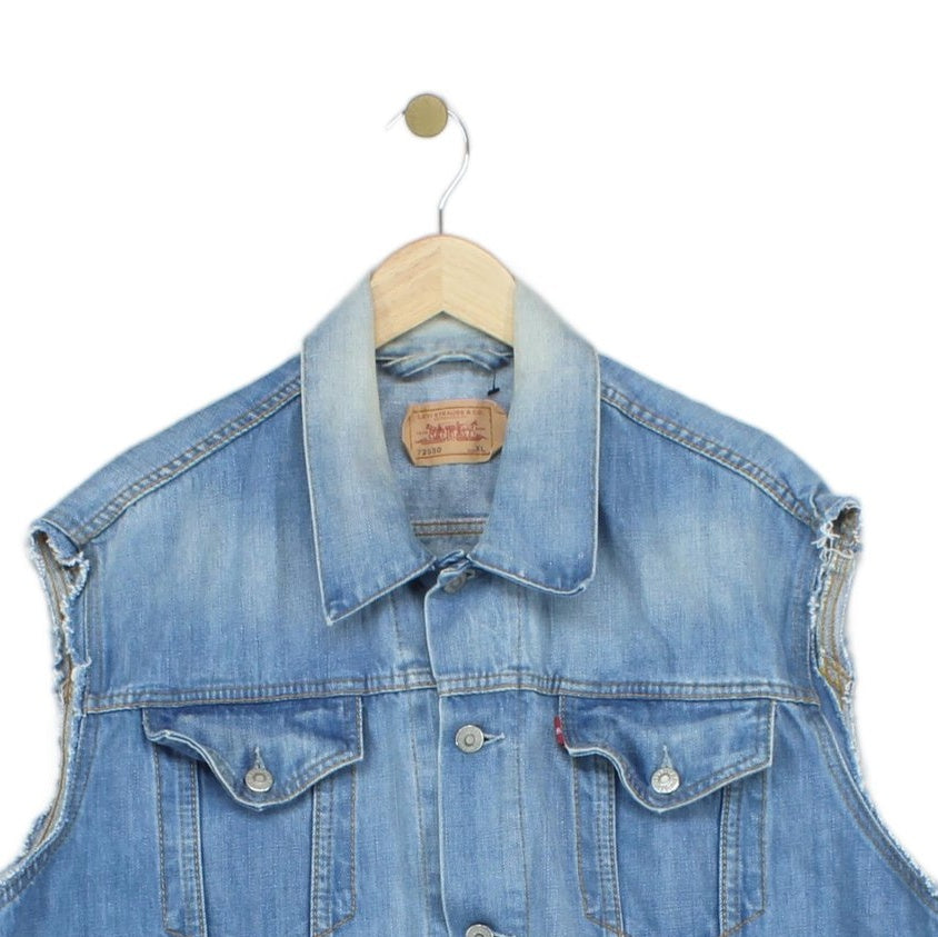 Mens Denim Vest Jacket Casual Sleeveless Western