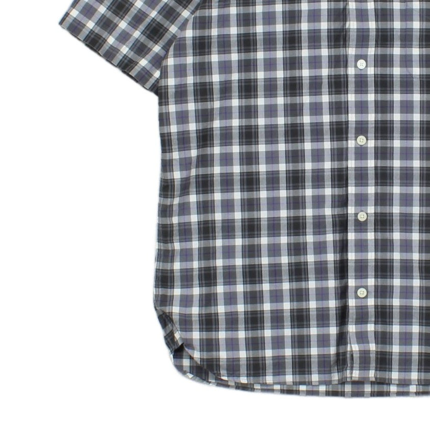 Mens Check Shirt Short Sleeve Casual Plaid