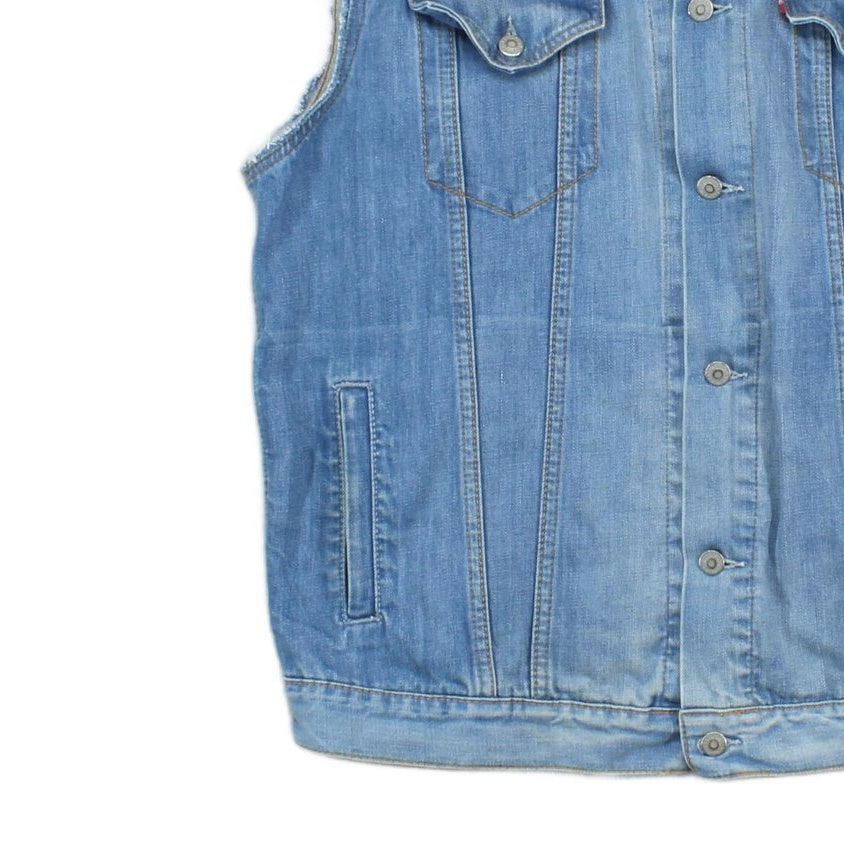 Mens Denim Vest Jacket Casual Sleeveless Western