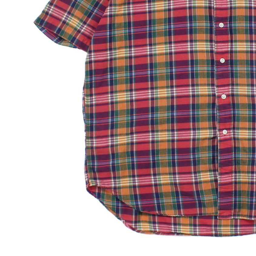 Mens Check Shirt Short Sleeve