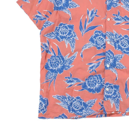 Mens Floral Shirt Relaxed Short Sleeve