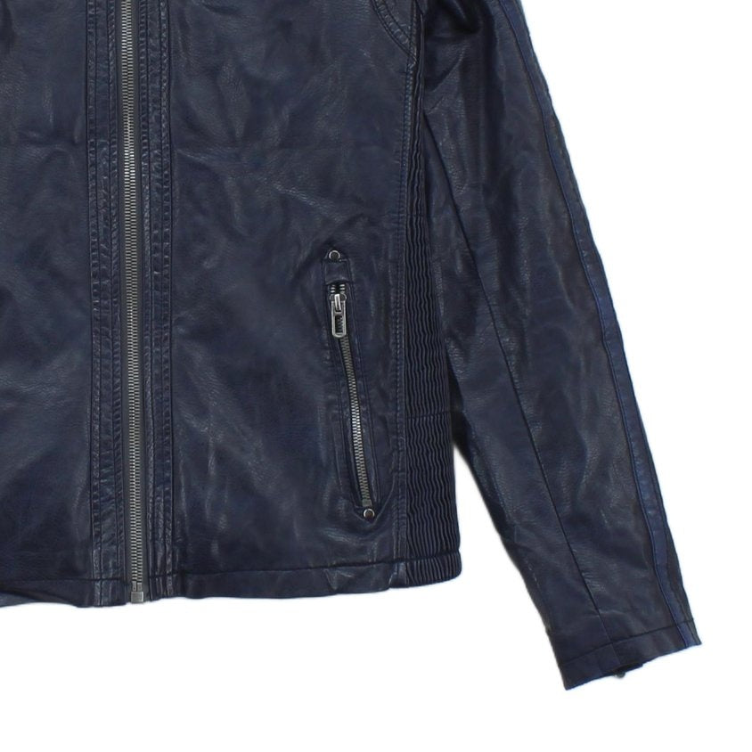 Mens Biker Jacket Full Zip