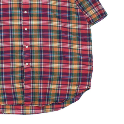 Mens Check Shirt Short Sleeve
