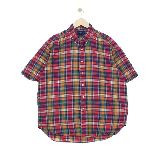 Mens Check Shirt Short Sleeve