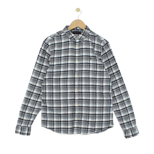 Mens Plaid Shirt Long Sleeve Check