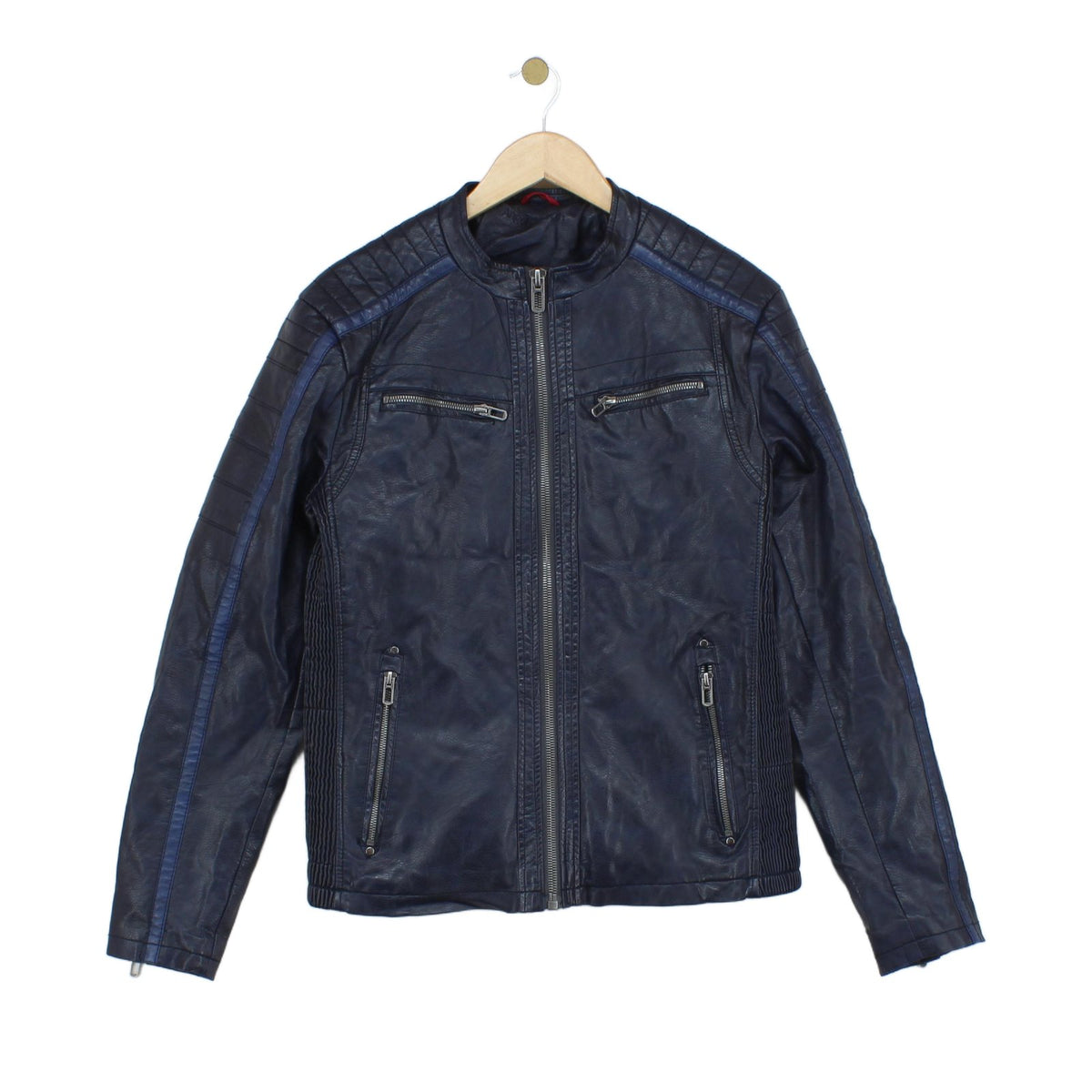 Mens Biker Jacket Full Zip
