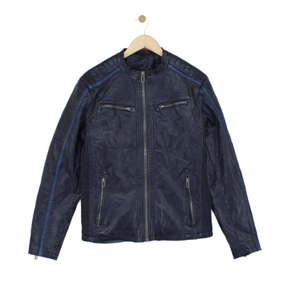 Mens Biker Jacket Full Zip
