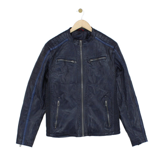 Mens Biker Jacket Full Zip