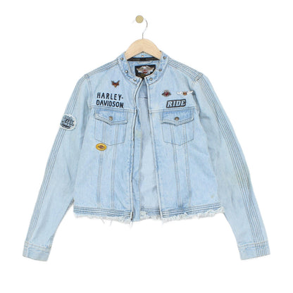 Womens Denim Jacket Patch Motorcycle