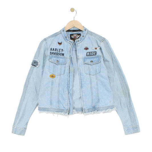 Womens Denim Jacket Patch Motorcycle