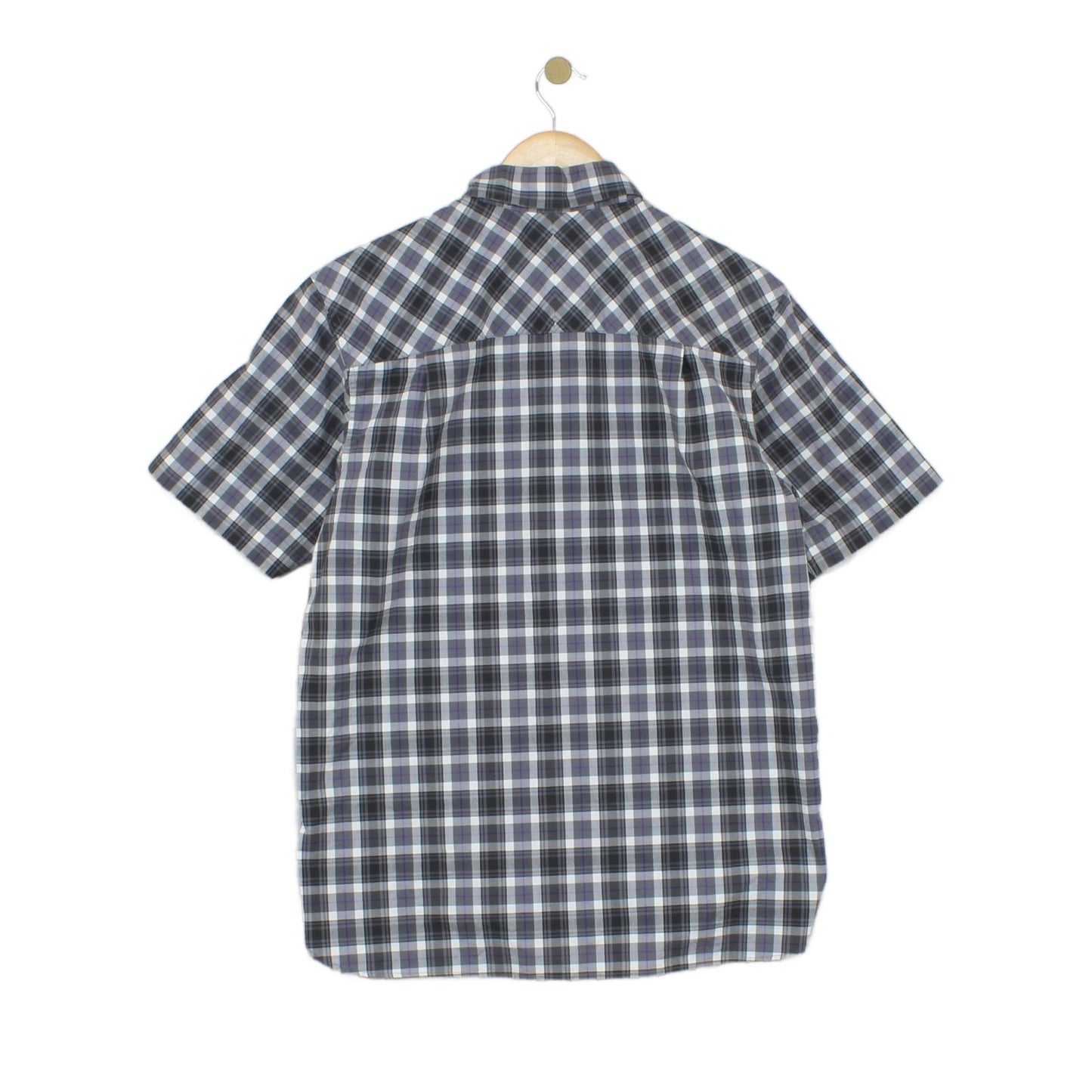Mens Check Shirt Short Sleeve Casual Plaid