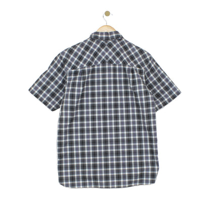 Mens Check Shirt Short Sleeve Casual Plaid