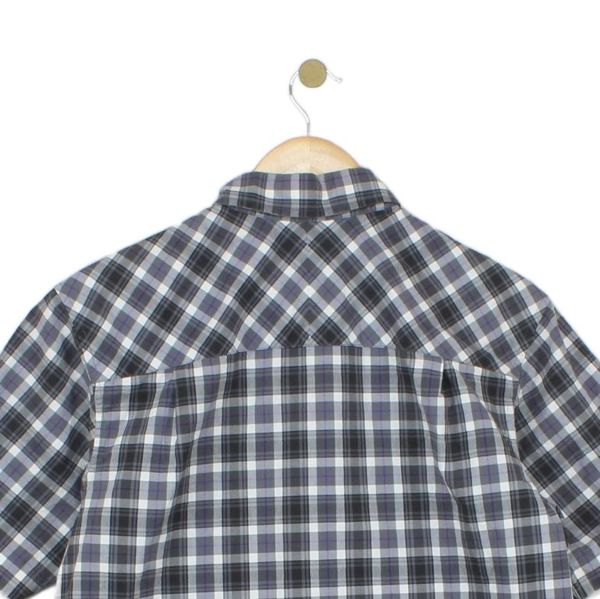 Mens Check Shirt Short Sleeve Casual Plaid