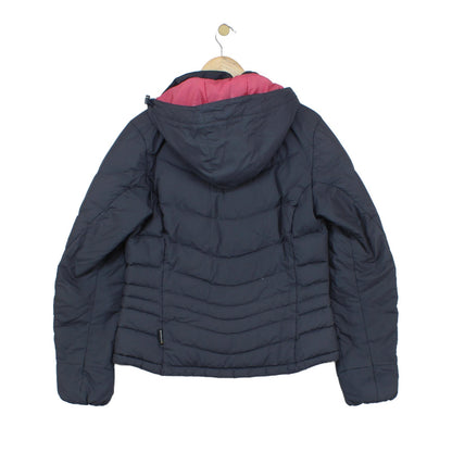 Womens Quilted Jacket Down Hooded Full Zip