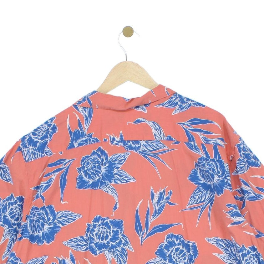 Mens Floral Shirt Relaxed Short Sleeve