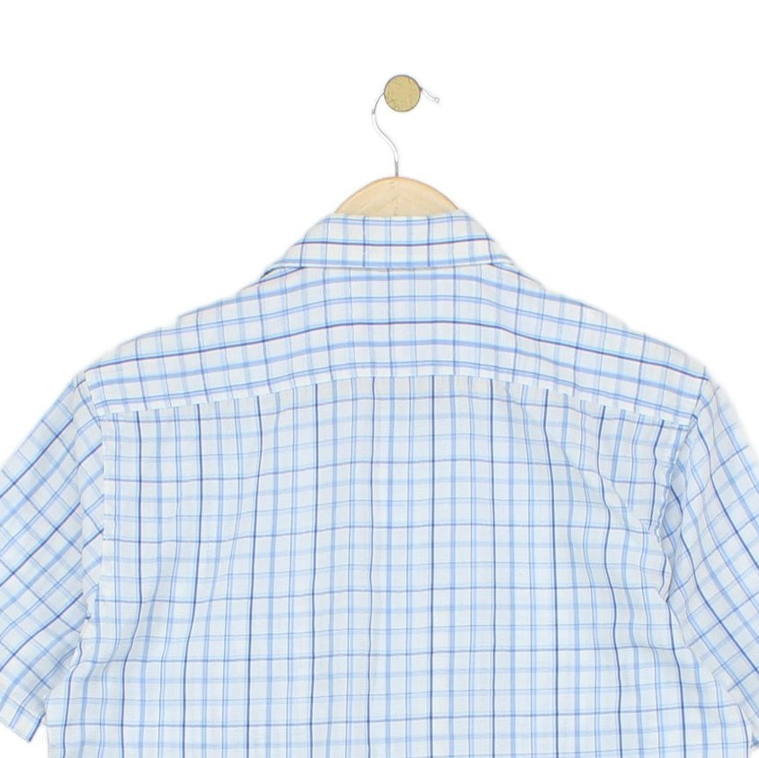 Mens Shirt Check Short Sleeve