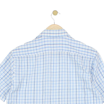 Mens Shirt Check Short Sleeve