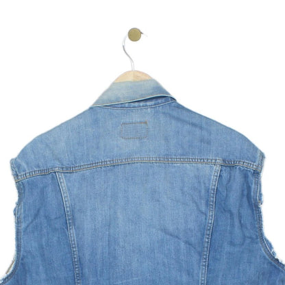 Mens Denim Vest Jacket Casual Sleeveless Western