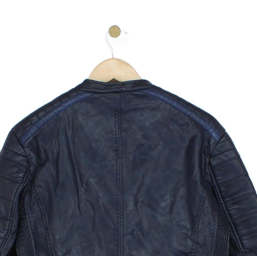 Mens Biker Jacket Full Zip