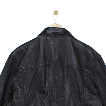 Mens Leather Jacket Full Zip Biker