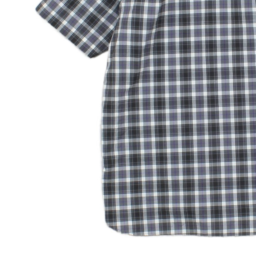 Mens Check Shirt Short Sleeve Casual Plaid