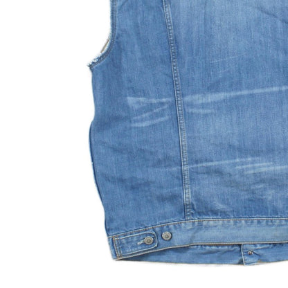 Mens Denim Vest Jacket Casual Sleeveless Western