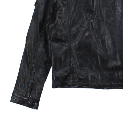 Mens Leather Jacket Full Zip Biker