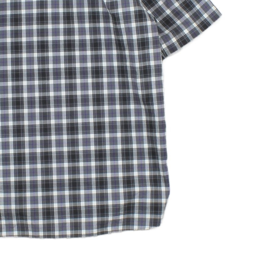 Mens Check Shirt Short Sleeve Casual Plaid