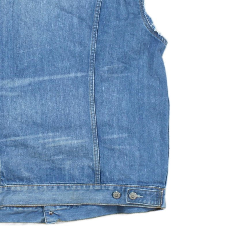 Mens Denim Vest Jacket Casual Sleeveless Western