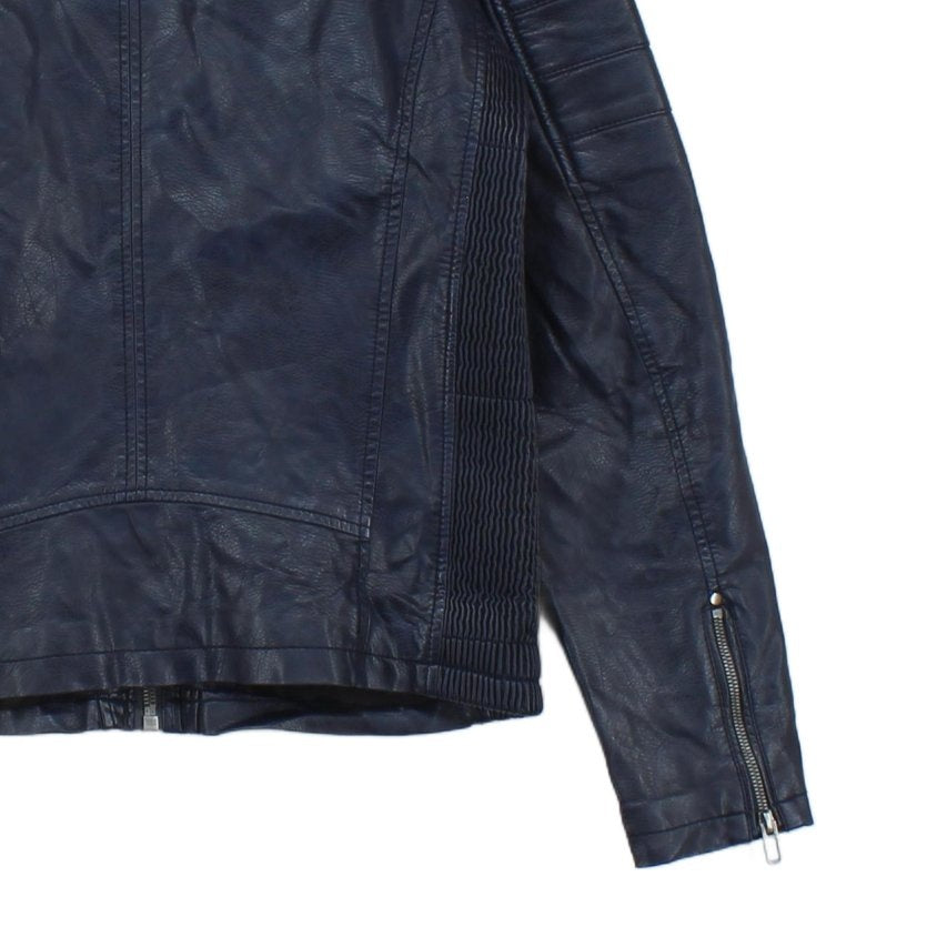 Mens Biker Jacket Full Zip