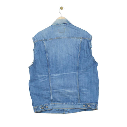 Mens Denim Vest Jacket Casual Sleeveless Western