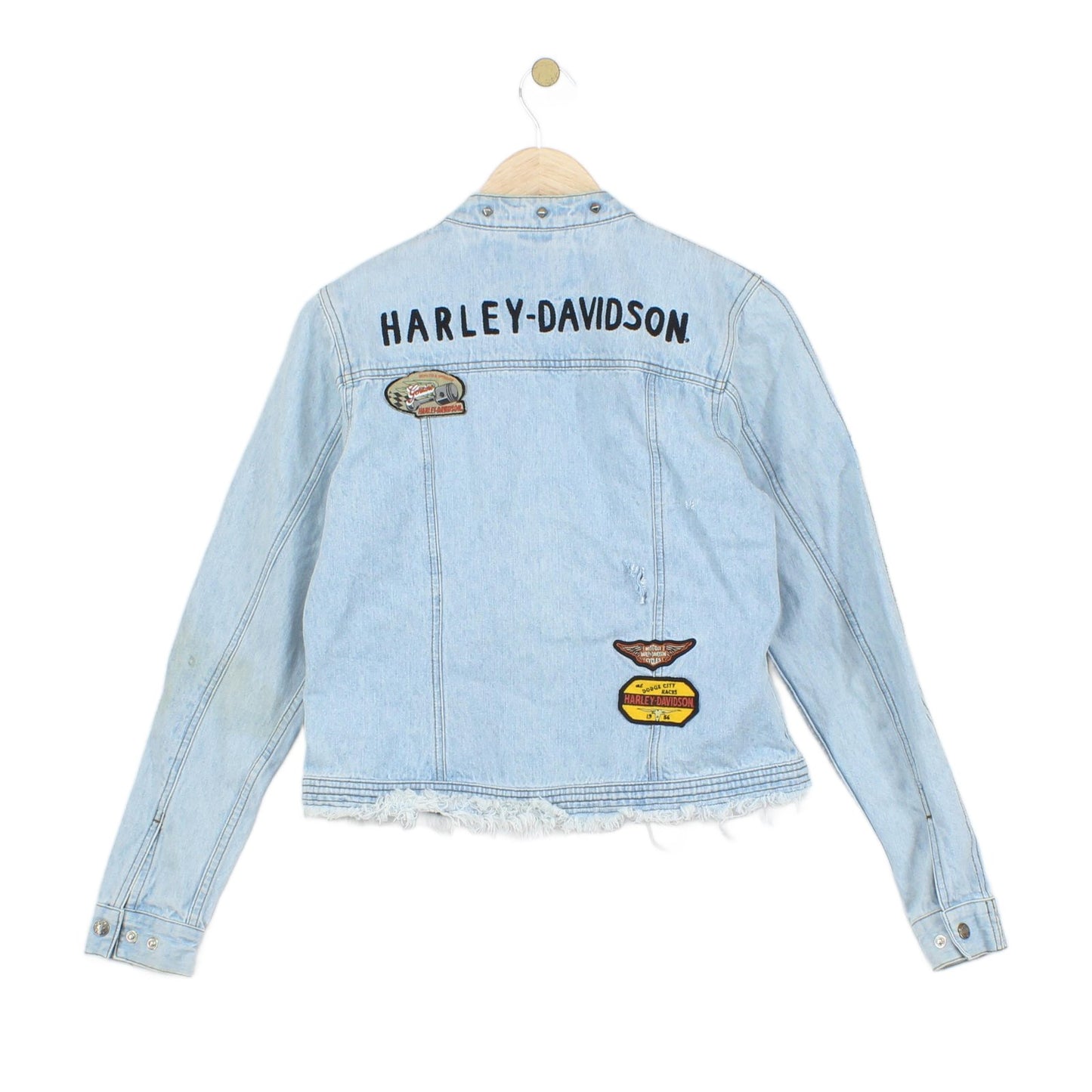 Womens Denim Jacket Patch Motorcycle