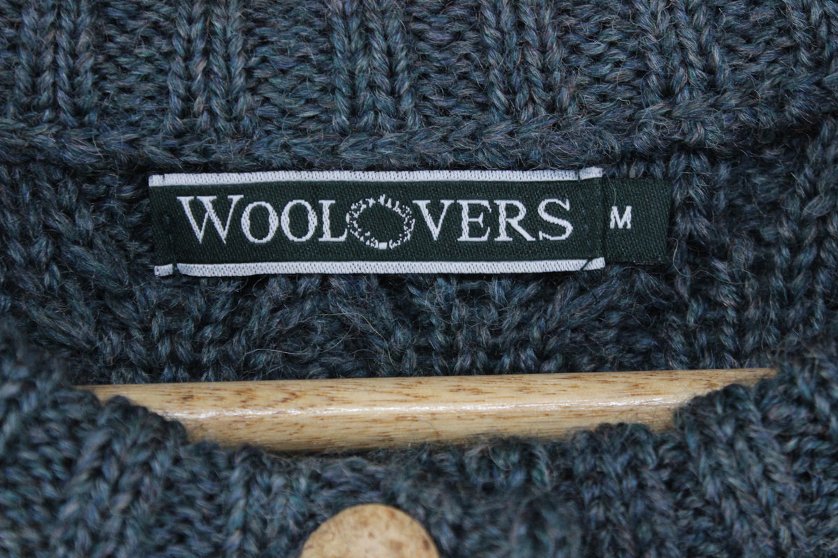 Womens Wool Cardigan Cable Knit Button