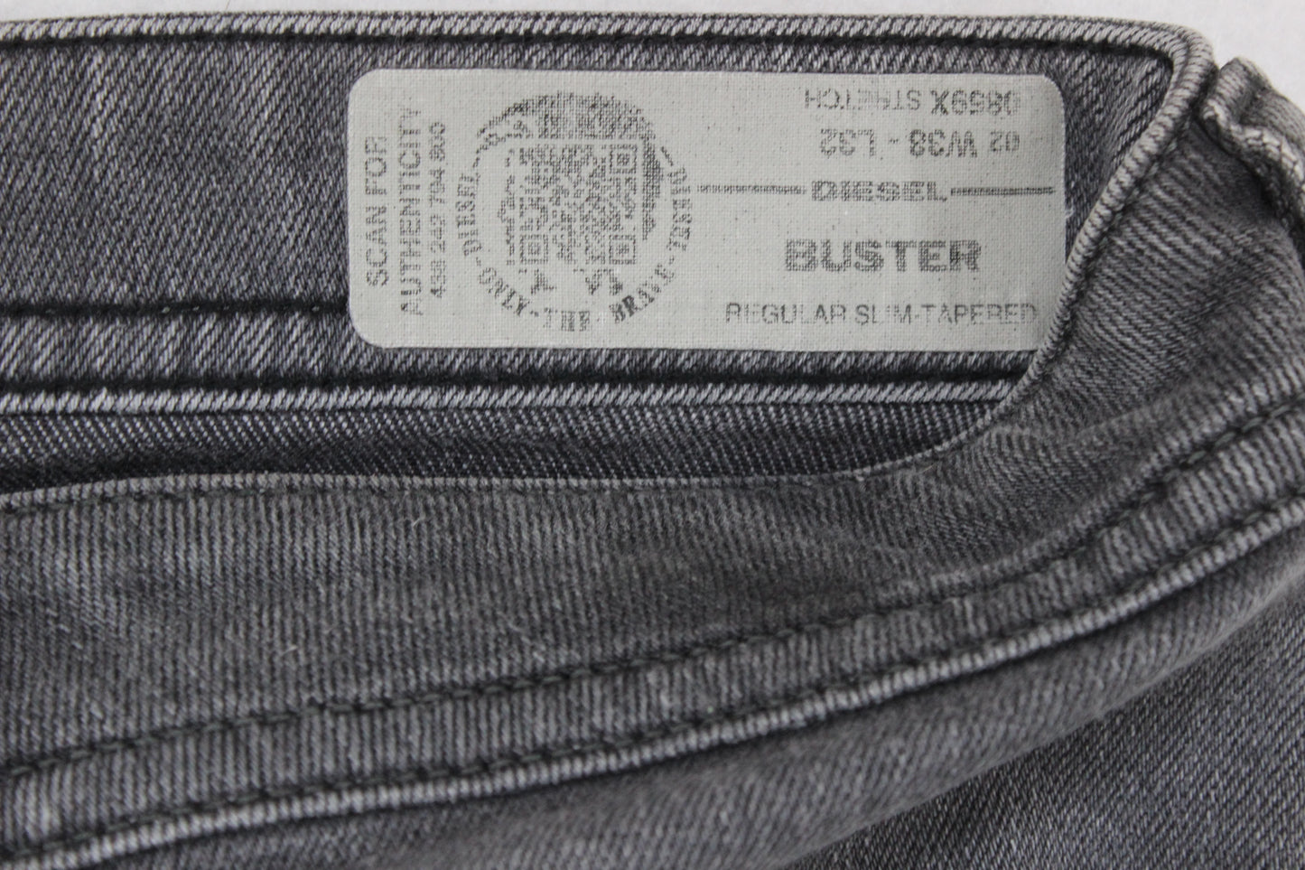 Mens Buster Jeans Regular Slim Tapered Denim