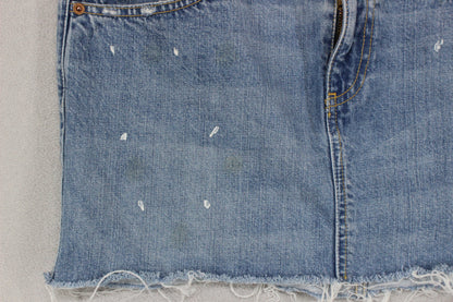 Womens Denim Skirt  Distressed Mini