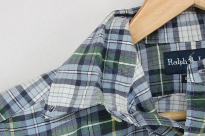 Mens Plaid Shirt Short Sleeve Raw Hem