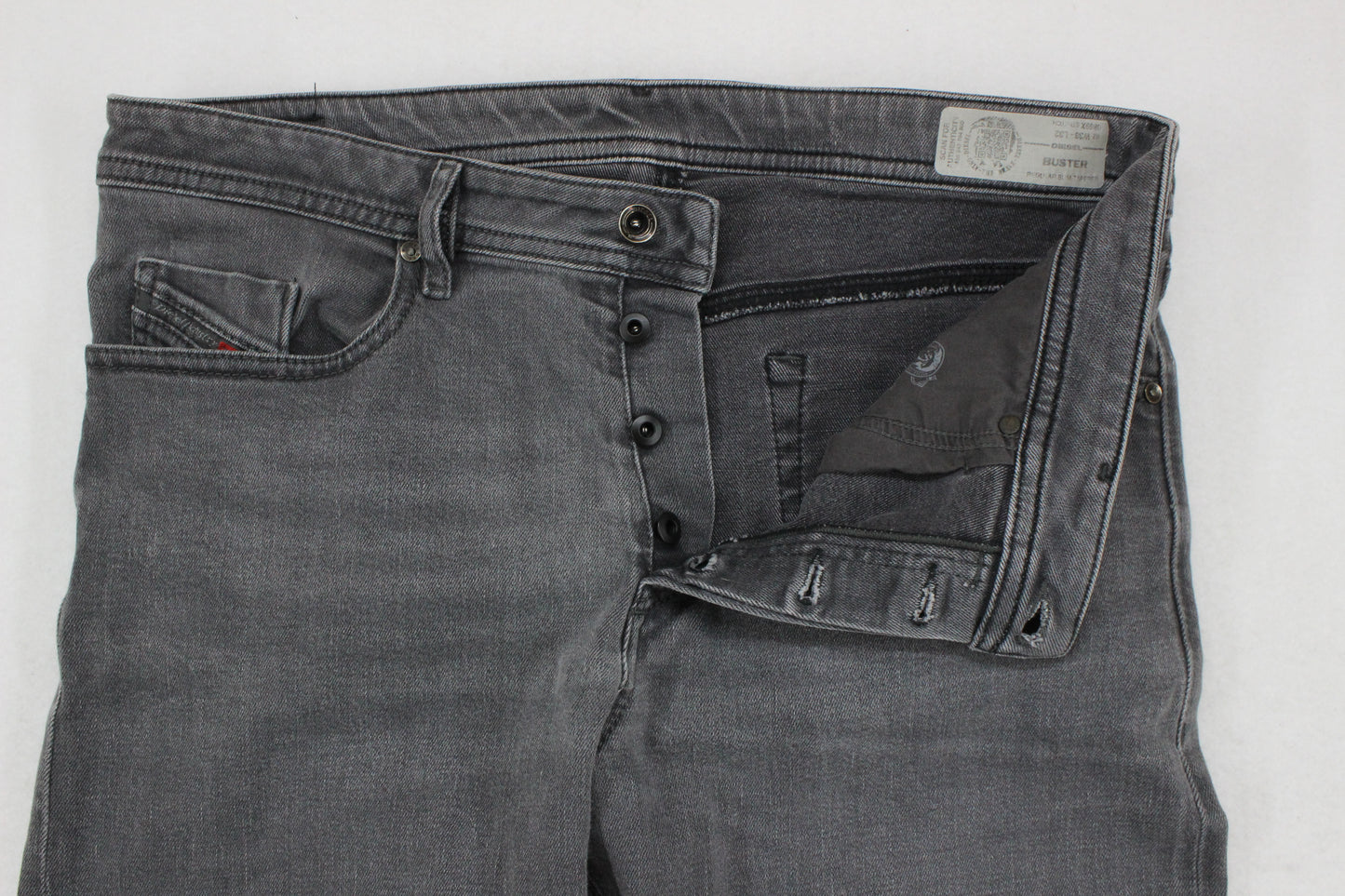 Mens Buster Jeans Regular Slim Tapered Denim