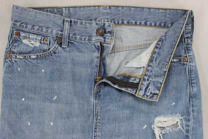Womens Denim Skirt  Distressed Mini