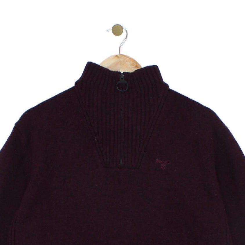 Mens 1/4 Zip Jumper Full Zip High Neck Wool