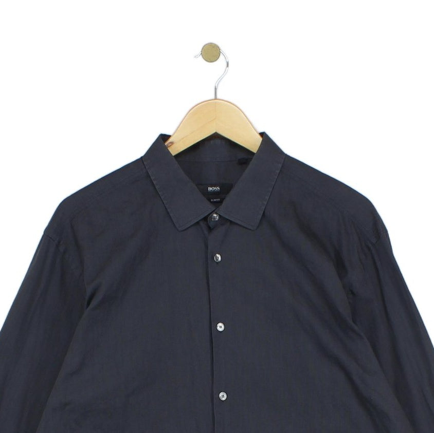 Mens Shirt Slim Fit Long Sleeve Collared