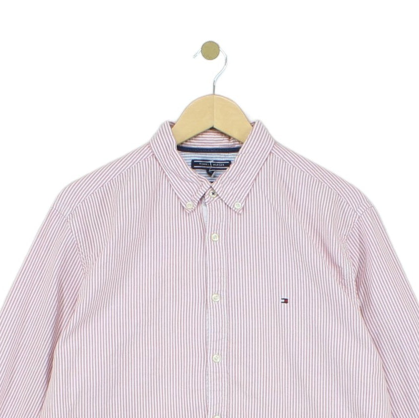 Mens Striped Shirt Button Up Long Sleeve